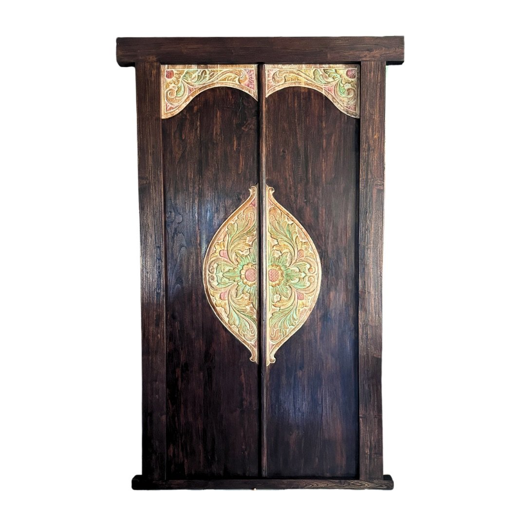 Black Balinese Carved Door