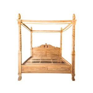 Balinese Carved Wooden Bed Frame
