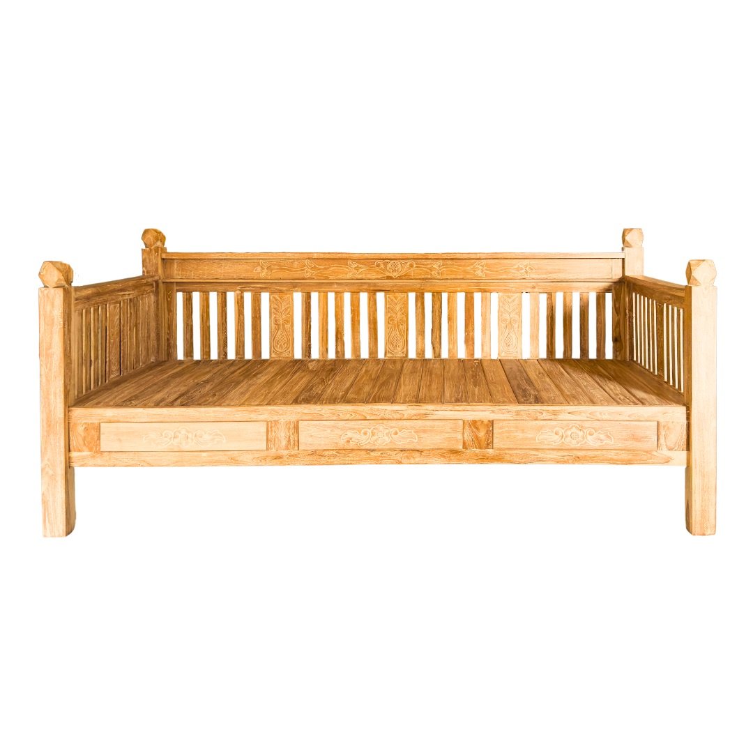 Minimalist Jati Twin Solid Wood Day Bed