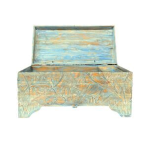 Dutch Colonial Painted Carved Wood Storage