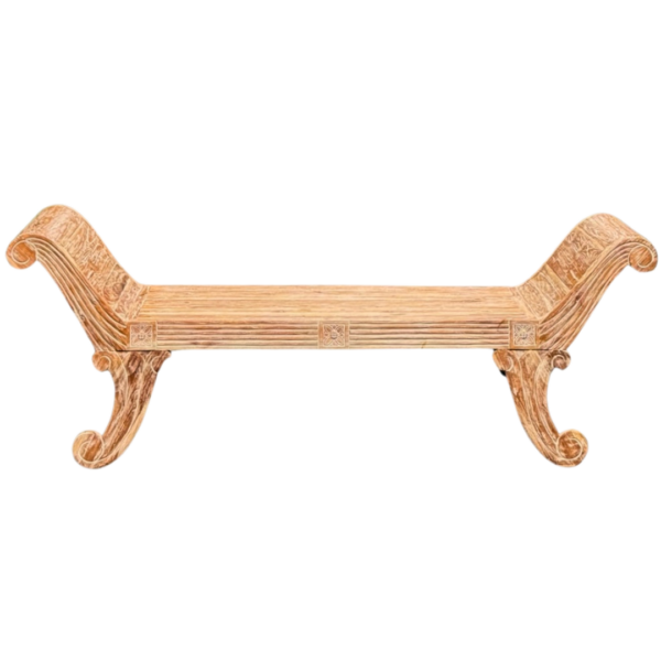 Ornate Wooden Yuyu Bench Chair