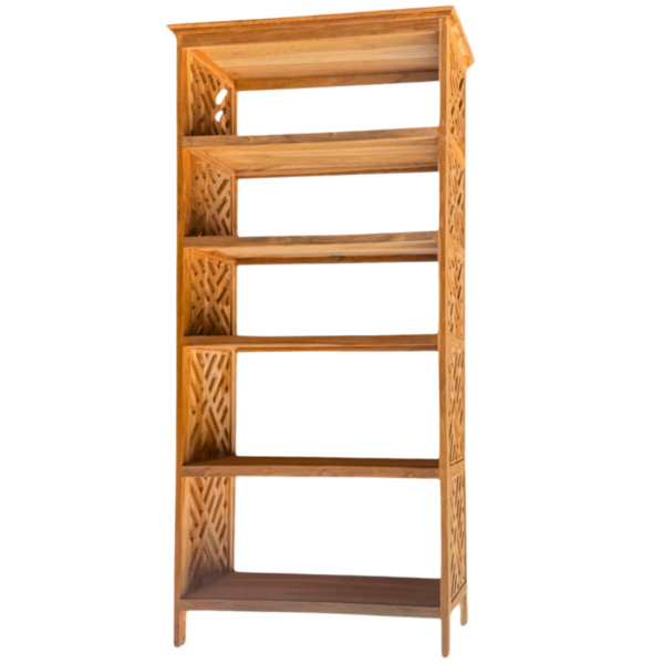 Open-Back Carved Cabinet Bookcase Bookshelf