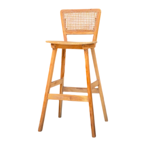 Wooden Rattan Stool Bar