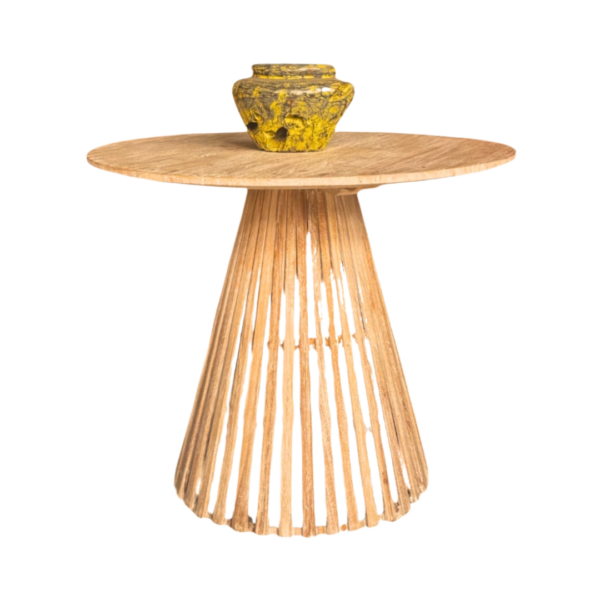 Handcrafted Wooden Round Bar Table