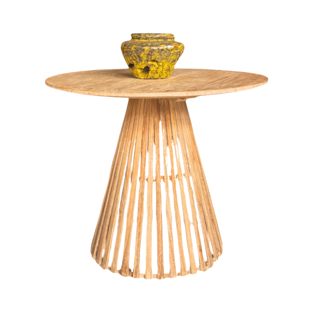 Handcrafted Wooden Round Bar Table